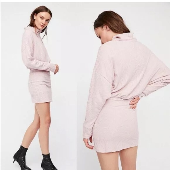 Free People Vivian Mock Neck Textured Dolman Dress - Picture 1 of 8